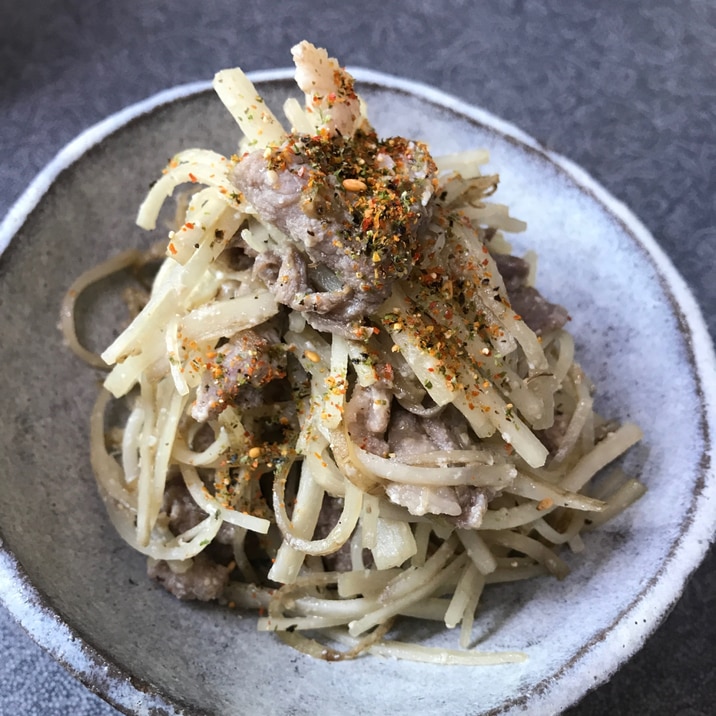 豚肉とごぼうの酒粕味噌炒め